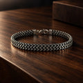 Polished Leaf-Link Men's Bracelet