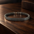 Polished Leaf-Link Men's Bracelet