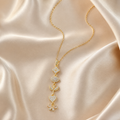 Crystal Charm Drop Gold-Tone Necklace
