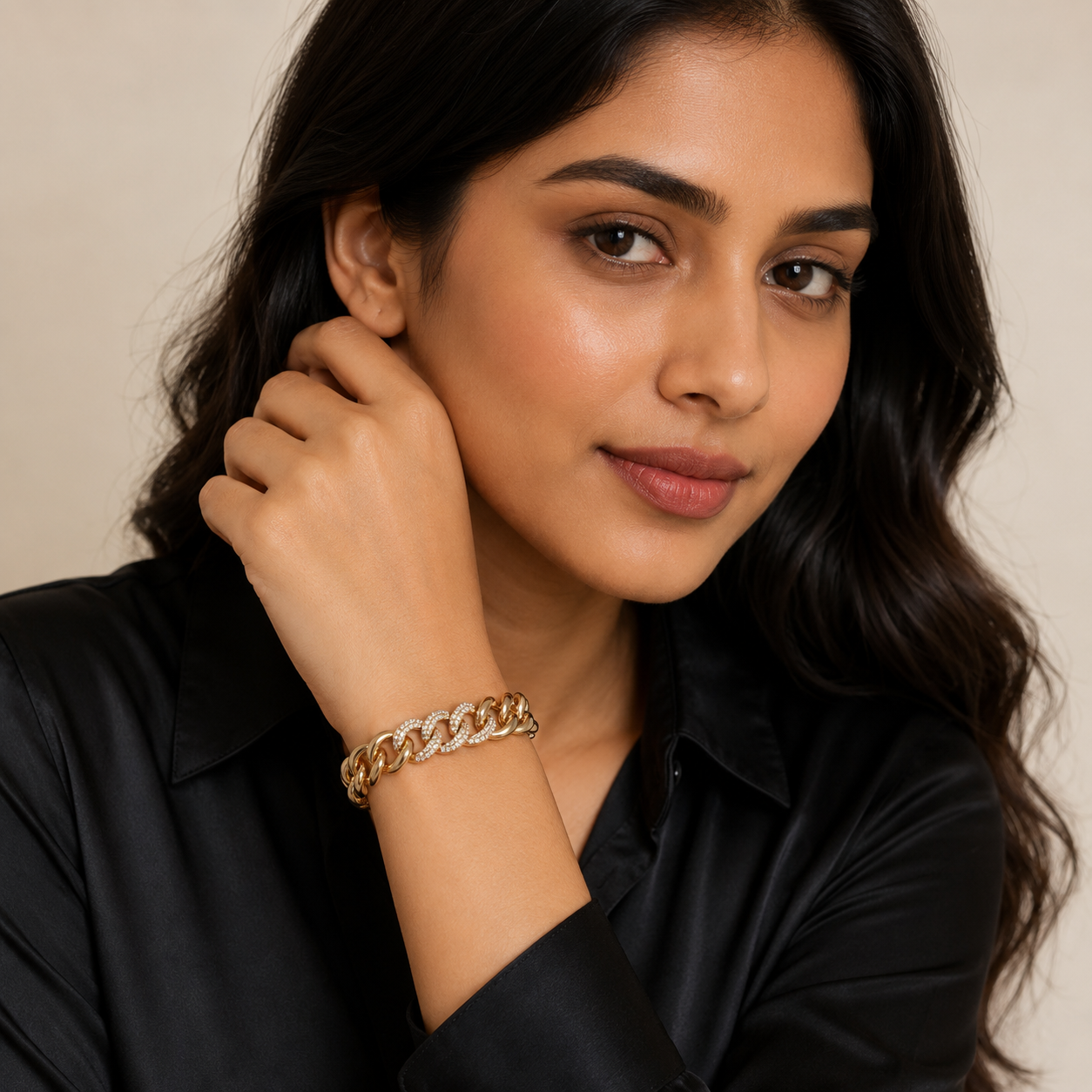 Cuban Link Rose-Gold Tone Statement Bracelet