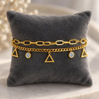 Layered Triangle Charm Bracelet