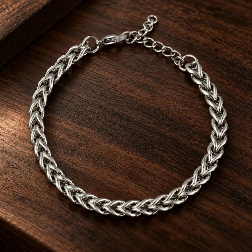 Double Wheat-Link Men's Bracelet