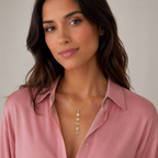 Crystal Charm Drop Gold-Tone Necklace