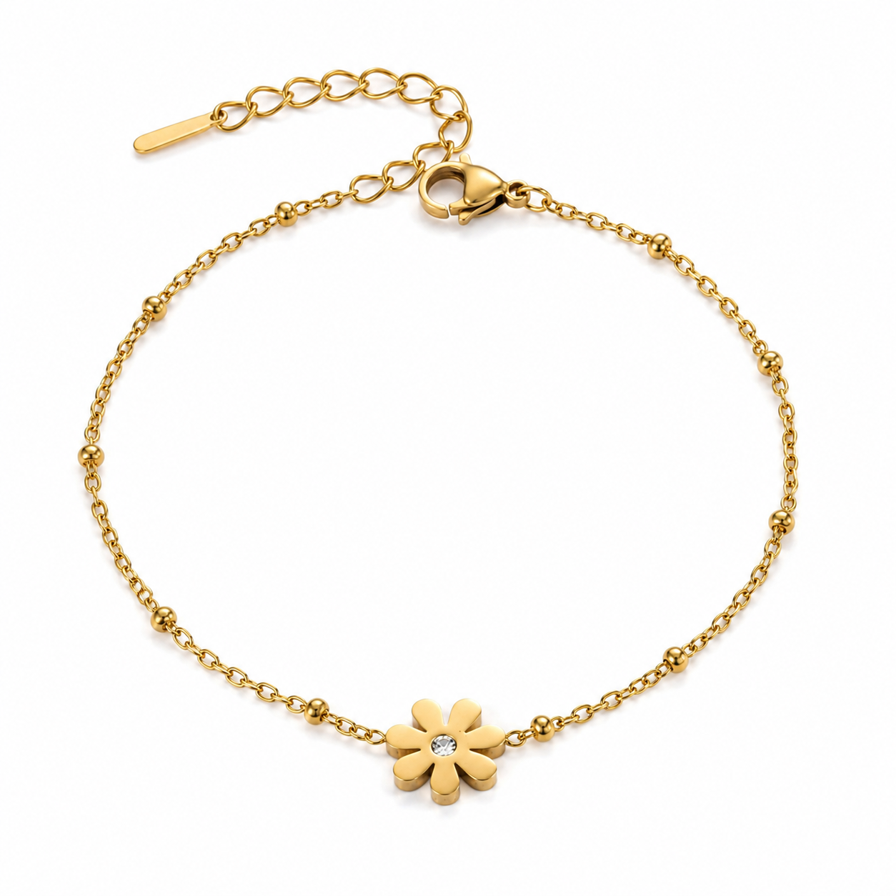 Daisy Solitaire Chain Bracelet
