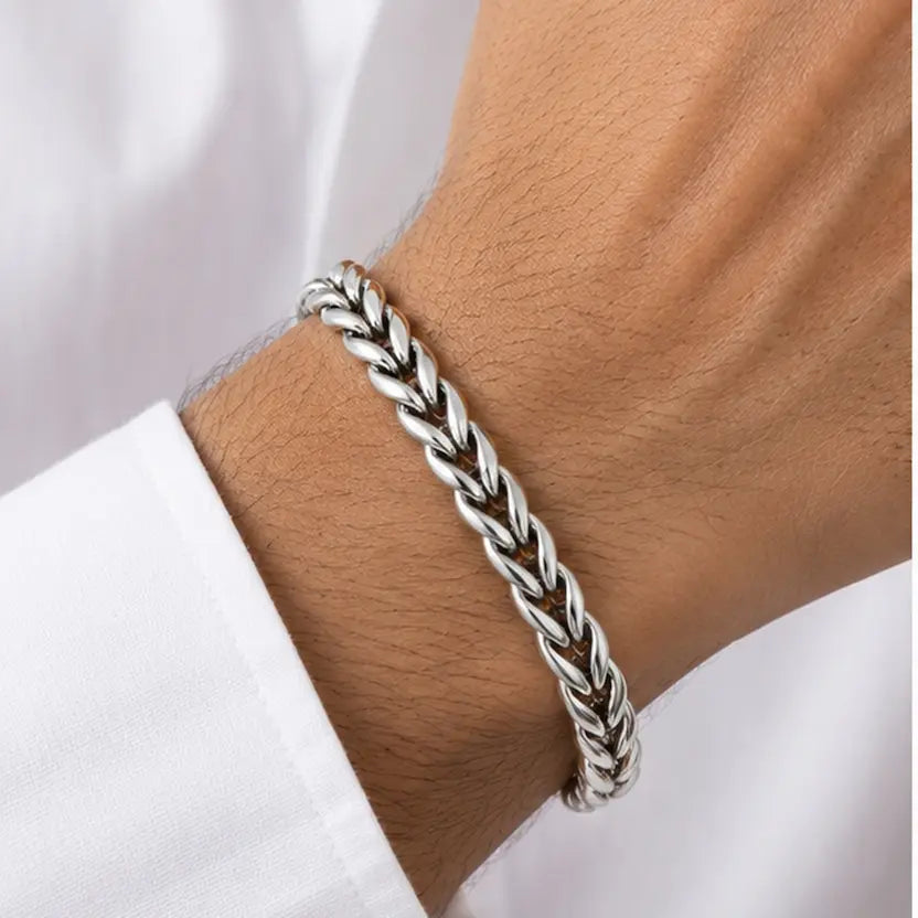 Double Wheat-Link Men's Bracelet