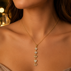 Crystal Charm Drop Gold-Tone Necklace