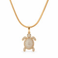 Turtle Pendant Snake Chain Necklace