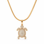 Turtle Pendant Snake Chain Necklace
