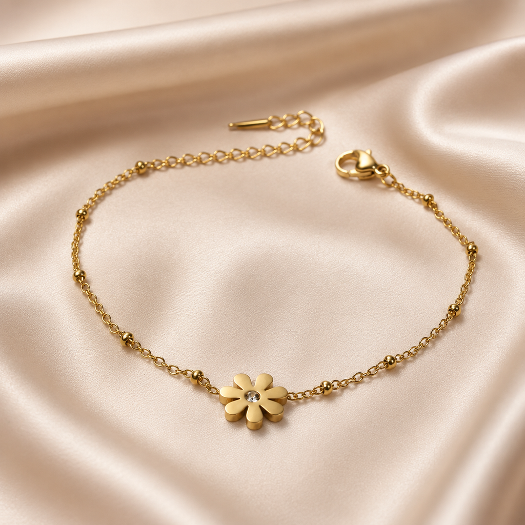 Daisy Solitaire Chain Bracelet