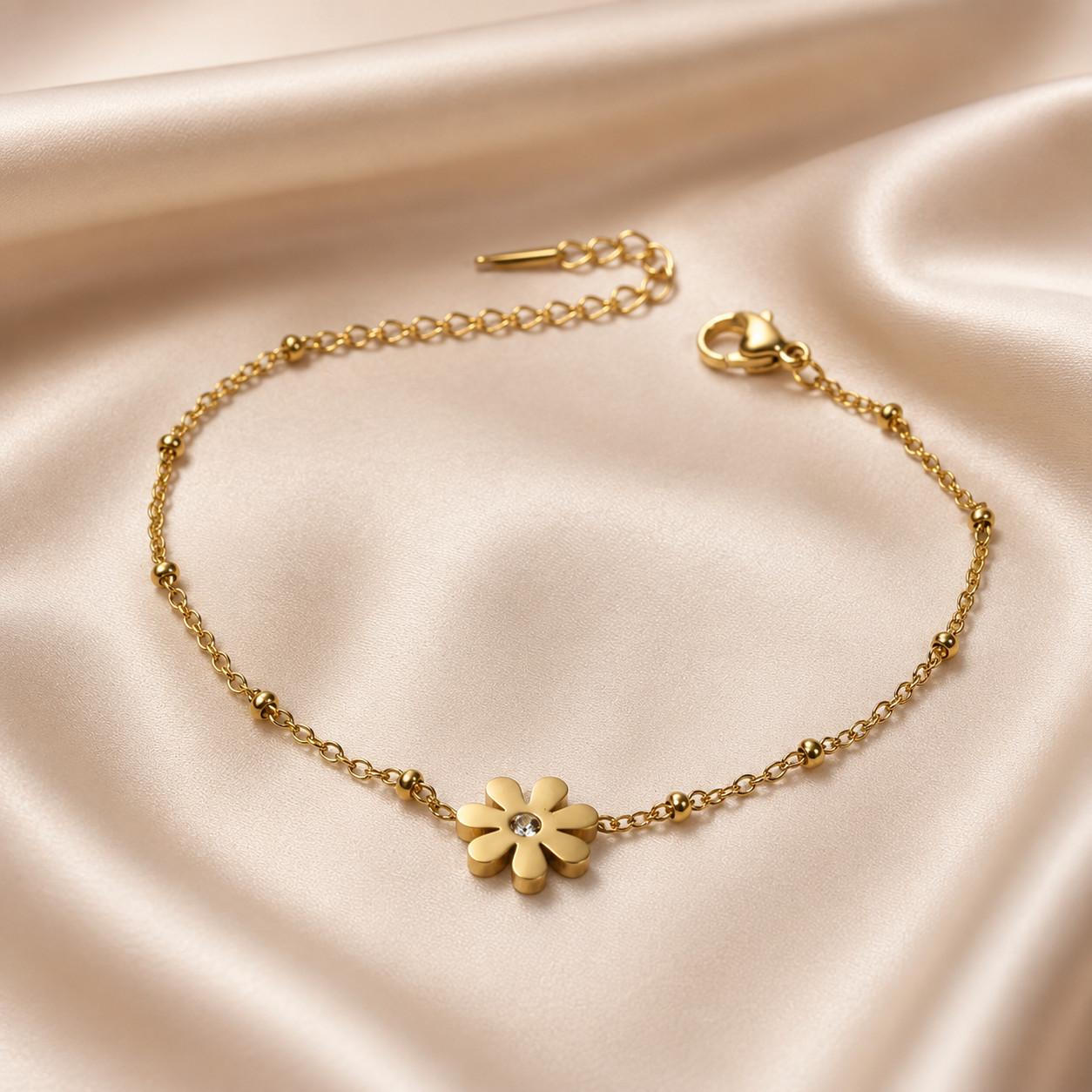 Daisy Solitaire Chain Bracelet