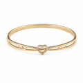 Crystal Heart Rose-Gold Tone Bangle Bracelet