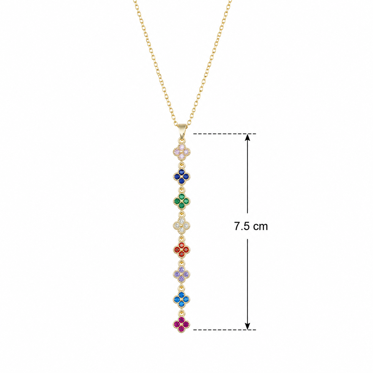 Multicolour Clover Drop Gold-Tone Necklace