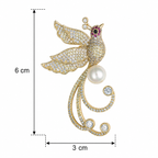 Crystal Pavé Peacock Pearl Gold-Tone Brooch