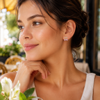 Rose Leaf Stud Earrings