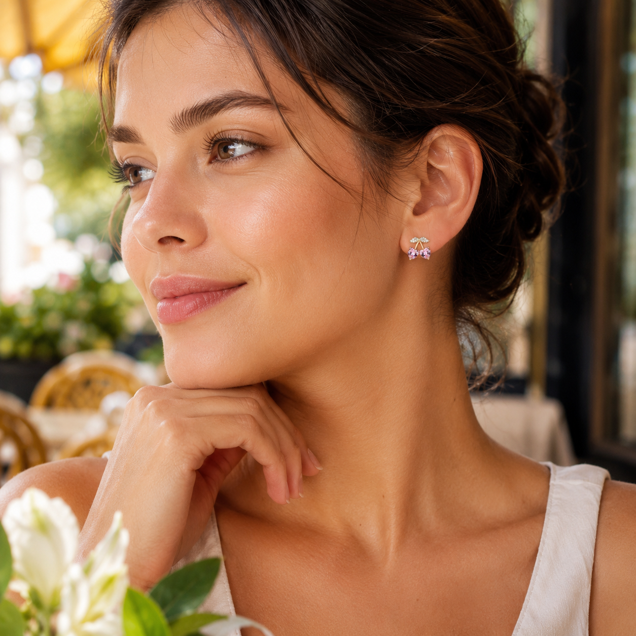 Rose Leaf Stud Earrings