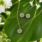 Evil Eye Necklace Earrings Set
