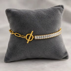 Paperclip Half Tennis Chain Bracelet