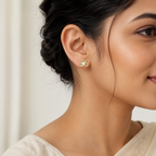 Pearl and Flower Stud Earrings