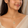White Marquise Leaf Cluster Pendant