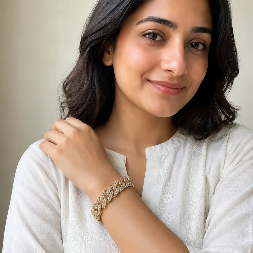 Rose Gold Cuban Statement Bracelet