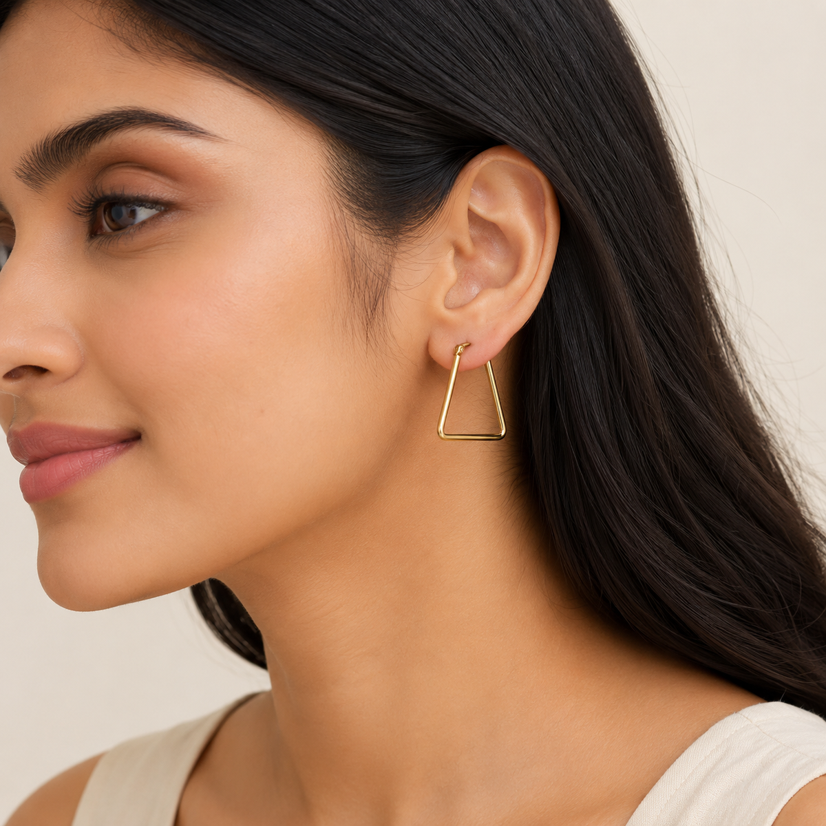 Minimal Triangle Hoop Earrings
