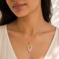 Blush Marquise Leaf Pendant Necklace