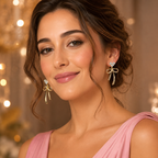 Heart and Bow Dangler Earrings