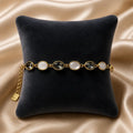 Opal Grey Gemstone Adjustable Bracelet with Good Luck Charm