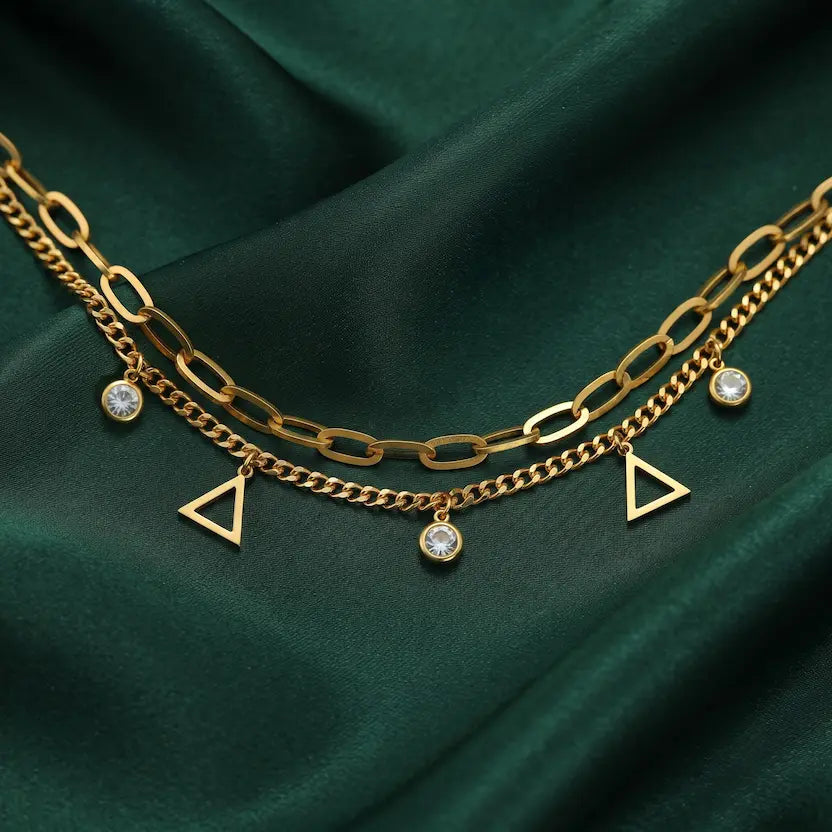 Layered Triangle Charm Bracelet