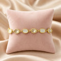 Opal Pink Gemstone Adjustable Bracelet with Good Luck Charm