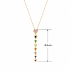 Multicolour Heart Y-Drop Gold-Tone Necklace