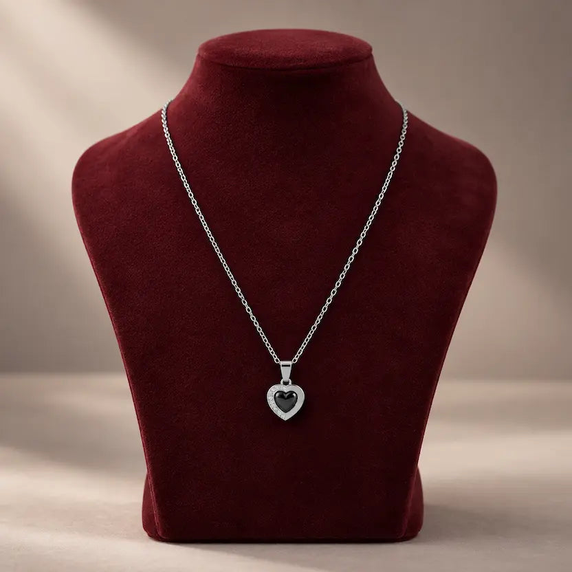 Midnight Heart Halo Necklace