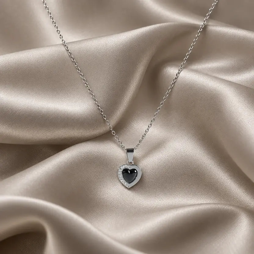 Midnight Heart Halo Necklace