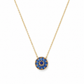 Blue Dial Crystal Gold-Tone Pendant Necklace