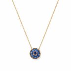 Blue Dial Crystal Gold-Tone Pendant Necklace