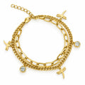 Layered Dragonfly Charm Bracelet