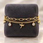 Layered Dragonfly Charm Bracelet