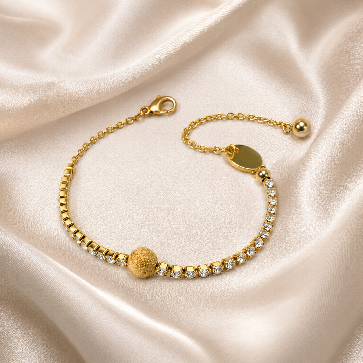 Square Stone Duo Chain Bracelet
