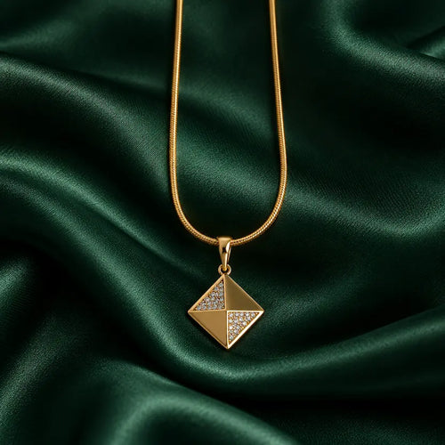 Pyramid Pendant Snake Chain Necklace