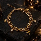 Layered Dragonfly Charm Bracelet