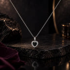 Midnight Heart Halo Necklace