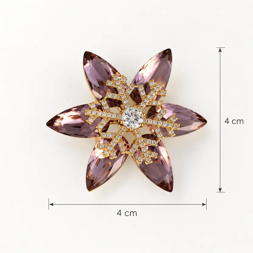Smoky Plum Fidget Starburst Crystal Brooch