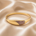 Pink and White Pavé Rose-Gold Tone Bangle