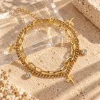 Layered Dragonfly Charm Bracelet