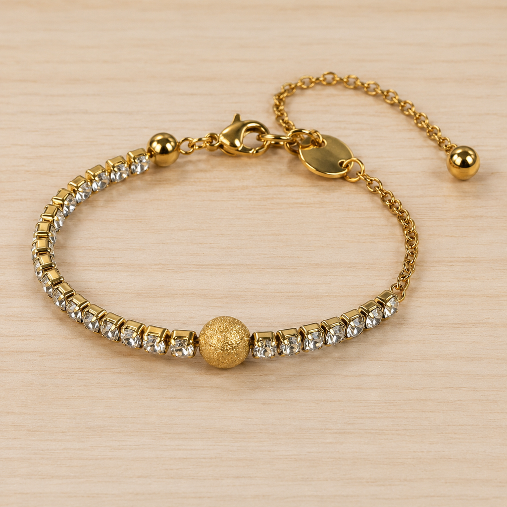 Square Stone Duo Chain Bracelet