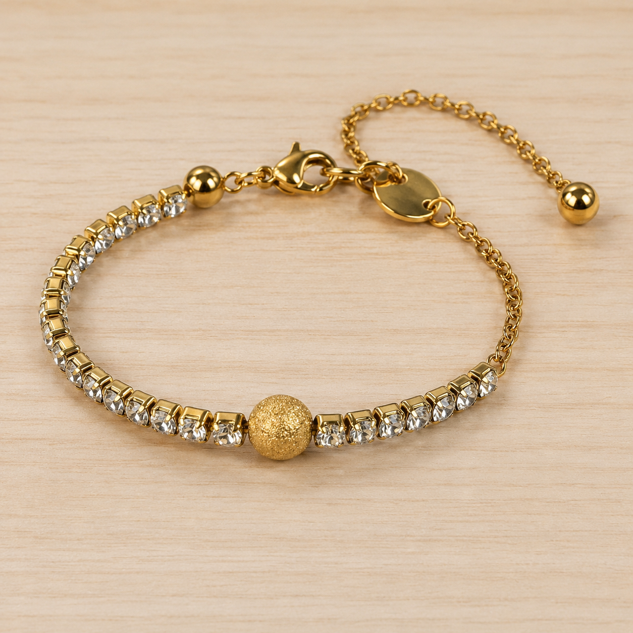 Square Stone Duo Chain Bracelet