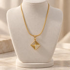 Pyramid Pendant Snake Chain Necklace