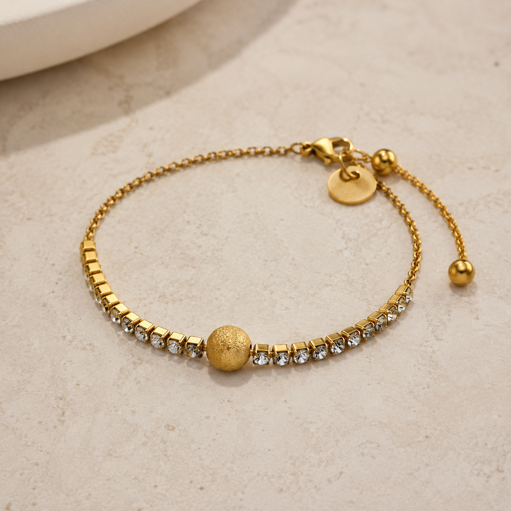 Square Stone Duo Chain Bracelet