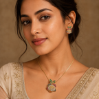 Multicolour Rose CZ Necklace and Earrings Set