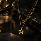 Layered Star Pendant Paperclip Necklace